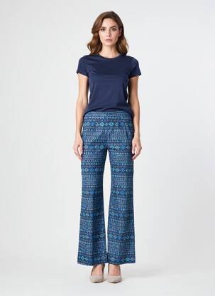 Pantalon droit stretch taille normale bleu LA FIANCÉE femme