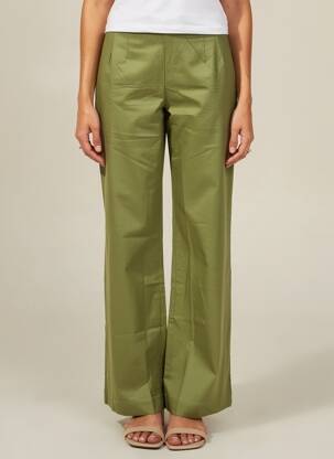 Pantalon droit stretch taille normale vert LA FIANCÉE femme