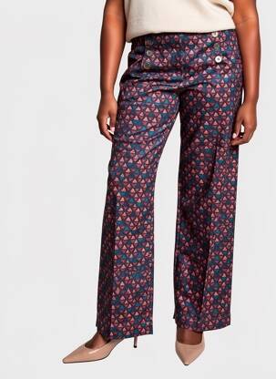 Pantalon droit stretch taille normale bleu LA FIANCÉE femme