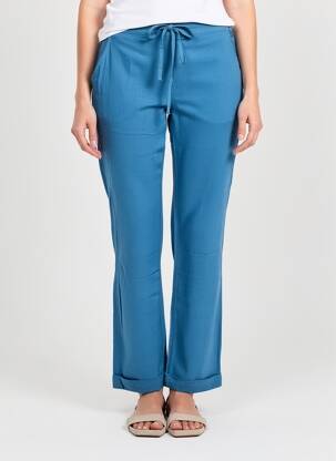 Pantalon droit tissage crêpe taille normale bleu LA FIANCÉE femme