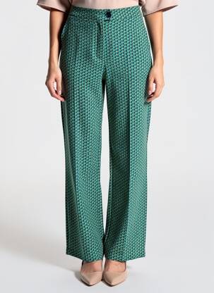 Pantalon droit stretch taille normale vert PRINCESSE NOMADE femme