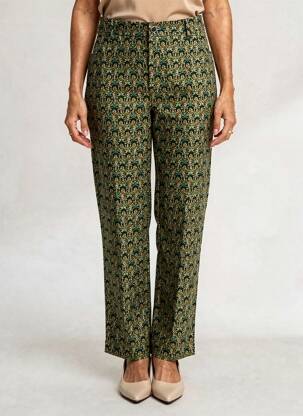 Pantalon droit stretch taille normale vert LA FIANCÉE femme