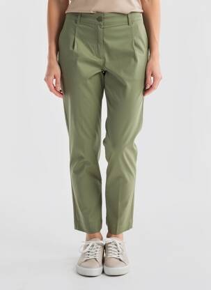 Pantalon chino fermeture zippée sous rabat boutonné taille normale vert LA FIANCÉE femme