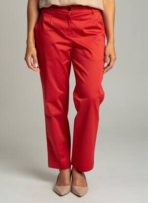 Pantalon chino fermeture zippée sous rabat boutonné taille normale rouge LA FIANCÉE femme