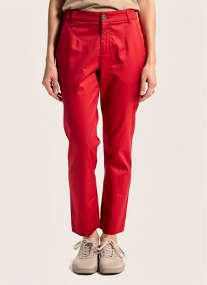 Pantalon chino fermeture zippée sous rabat boutonné taille normale rouge LA FIANCÉE femme