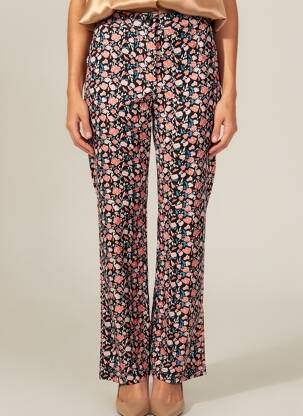 Pantalon droit taille élastique noir LA FIANCEE DU MEKONG femme