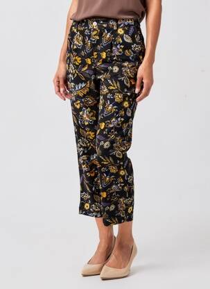Pantalon 7/8 fermeture zippée sous rabat boutonné noir LA FIANCEE DU MEKONG femme