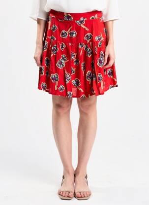 Jupe courte coupe droite rouge LA FIANCÉE femme