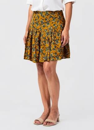Jupe courte coupe droite marron LA FIANCÉE femme