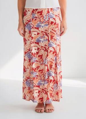 Jupe longue imprimé fantaisie rose LA FIANCÉE femme