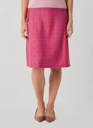 Jupe courte coupe droite rose PRINCESSE NOMADE femme