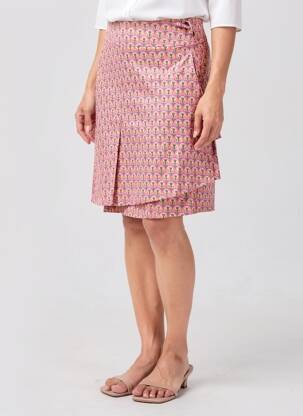 Jupe courte coupe droite rose LA FIANCÉE femme
