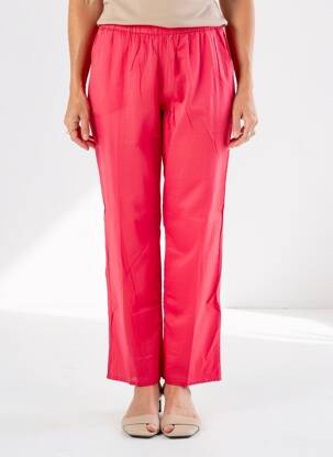 Pantalon droit taille élastique taille normale rouge LA FIANCÉE femme