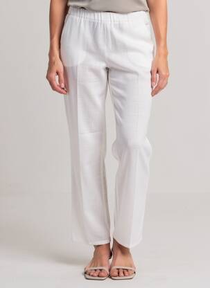 Pantalon droit taille élastique taille normale blanc LA FIANCÉE femme