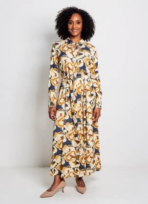 Robe longue manches longues manches longues beige LA FIANCÉE femme