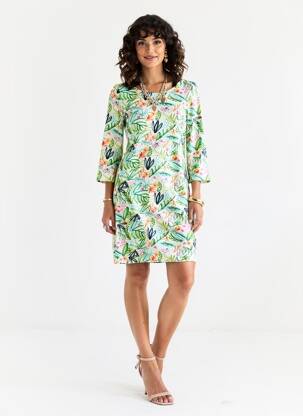 Robe courte manches 3/4 manches 3/4 vert LA FIANCÉE femme
