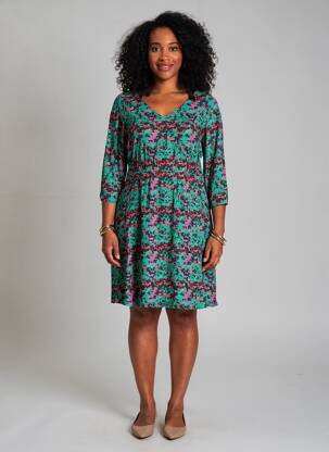 Robe courte manches 3/4 manches 3/4 vert LA FIANCÉE femme