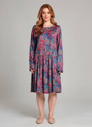 Robe courte manches longues manches longues violet LA FIANCÉE femme