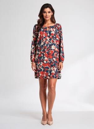 Robe courte manches longues manches longues orange PRINCESSE NOMADE femme