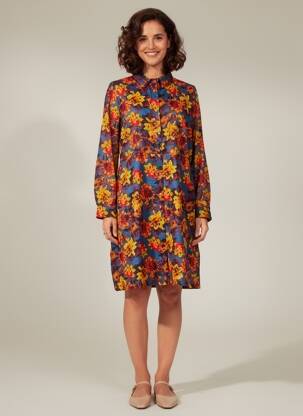 Robe courte manches longues manches longues bleu LA FIANCÉE femme