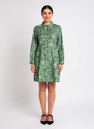 Robe courte manches longues manches longues vert LA FIANCÉE femme
