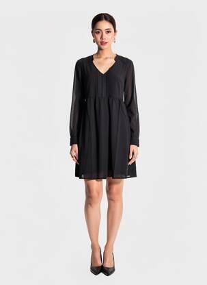 Robe courte manches longues manches longues noir LA FIANCÉE femme