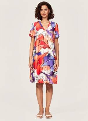 Robe courte coupe fluide manches courtes violet LA FIANCÉE femme