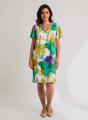 Robe courte manches courtes manches courtes vert LA FIANCÉE femme