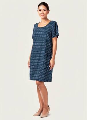 Robe courte manches courtes manches courtes bleu LA FIANCÉE femme