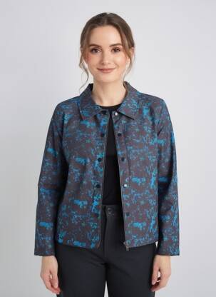 Blouson fermeture pressionnée bleu LA FIANCÉE femme
