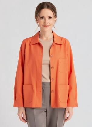 Veste casual coupe droite orange PRINCESSE NOMADE femme