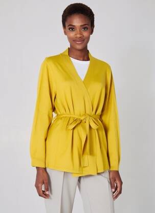 Gilet manches longues coupe cintrée jaune LA FIANCÉE femme