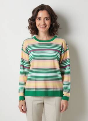 Pull coupe droite manches longues vert LA FIANCÉE femme
