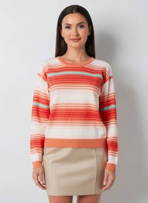 Pull coupe droite manches longues orange LA FIANCÉE femme