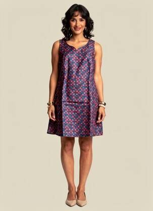 Robe courte sans manche sans manche bleu LA FIANCÉE femme