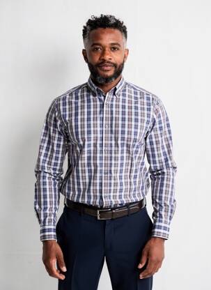 Chemise manches longues imprimé fantaisie bleu DAMART homme