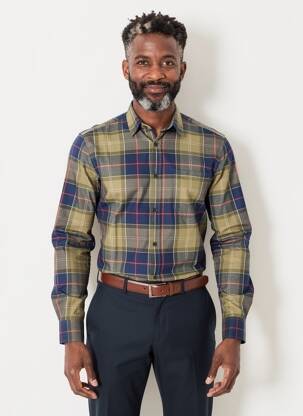 Chemise manches longues imprimé fantaisie vert DAMART homme