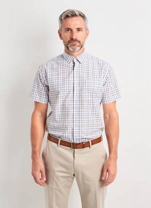 Chemise manches courtes imprimé fantaisie bleu DAMART homme