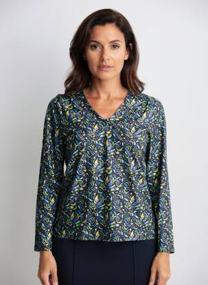 Top tissage jersey manches longues bleu LA FIANCÉE femme