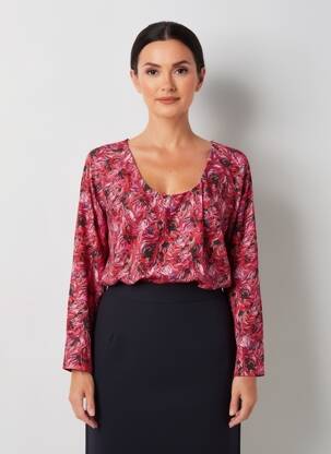 Top tissage jersey manches longues rouge LA FIANCÉE femme