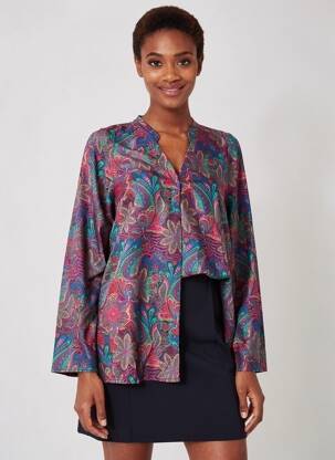 Blouse imprimé fantaisie manches longues violet LA FIANCÉE femme