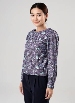 Blouse légère et transparente manches longues violet LA FIANCÉE femme