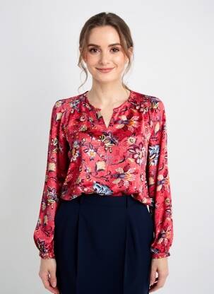 Blouse imprimé fantaisie manches longues rose LA FIANCÉE femme