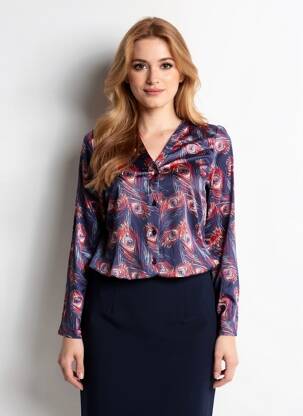 Top tissage jersey manches longues bleu LA FIANCÉE femme