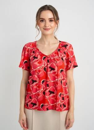 T-shirt imprimé fantaisie manches courtes rouge LA FIANCÉE femme
