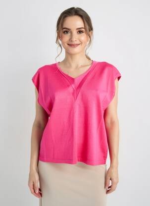 Top manches courtes manches courtes rose LA FIANCÉE femme
