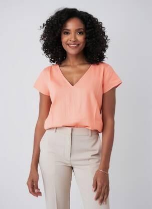 Top manches courtes manches courtes orange LA FIANCÉE femme