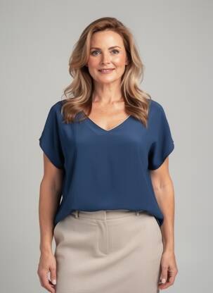 Top manches courtes manches courtes bleu GRIFFON femme