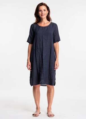 Robe mi-longue manches courtes manches courtes bleu TELMAIL femme
