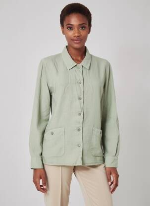 Chemisier coupe droite manches longues vert ARMOR LUX femme
